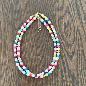 Colorful pair of Beaded Necklaces - Vibrant Mixed Colors